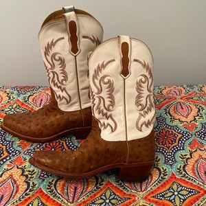 Authentic ostrich skin cowgirl boots